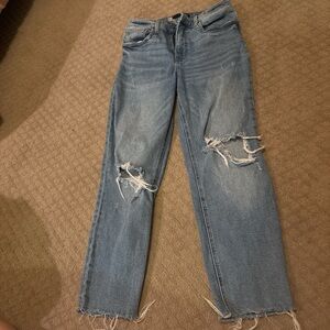 Kut from the Kloth Light Blue Distressed Straight Leg Jeans